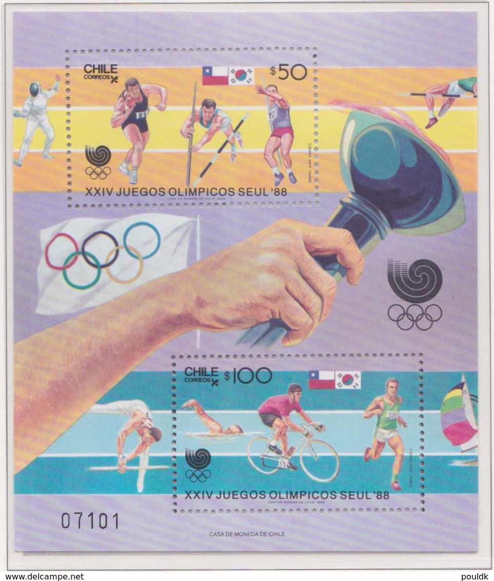 Chile 1988 Seoul Olympic Games Souvenir Sheet MNH/** (H58) - Estate 1988: Seul