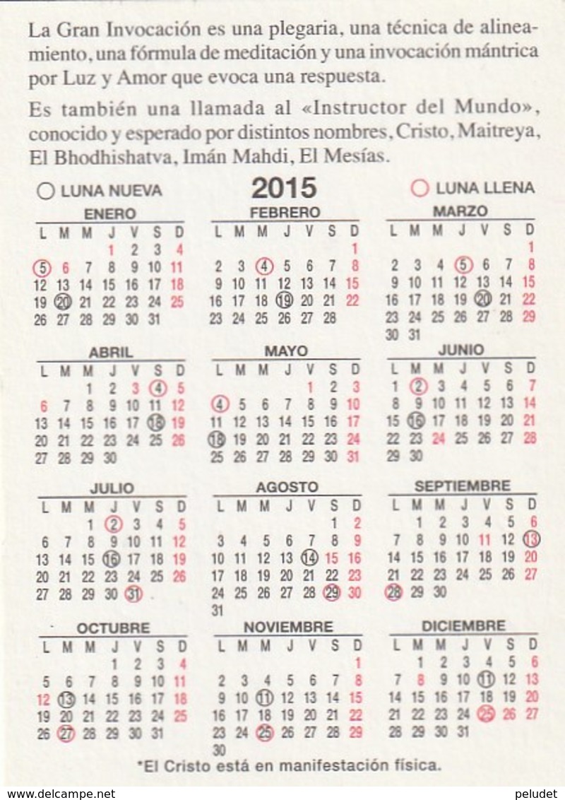 CALENDARIO - CALENDAR - LA GRAN INVOCACION 2015 - Tamaño Pequeño : 2001-...