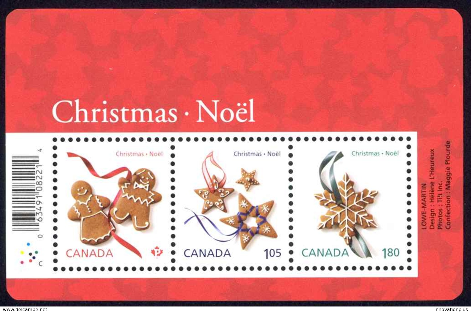 Canada Sc# 2581 MNH Souvenir Sheet 2012 Christmas Cookies - Ongebruikt