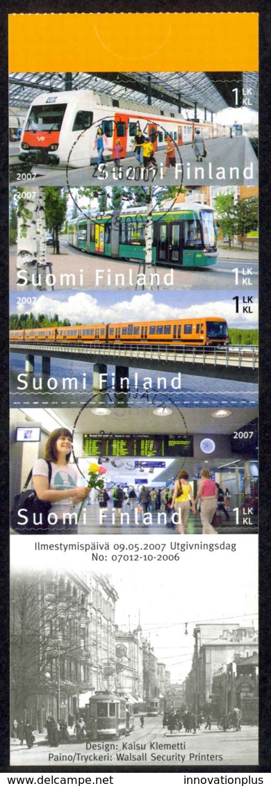 Finland Sc# 1289 Used Booklet Pane 2007 Public Transportation - Oblitérés