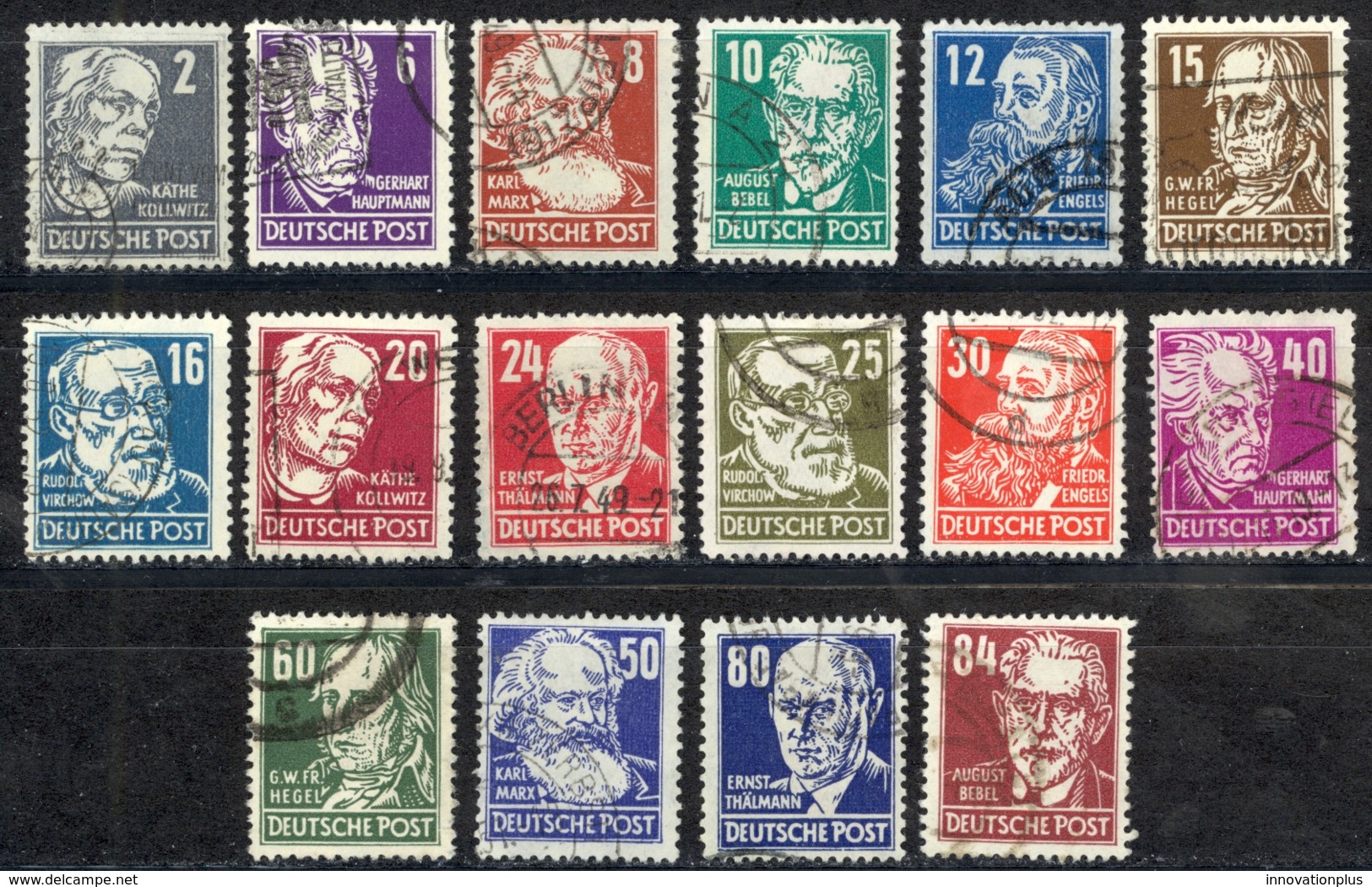 German Democratic Republic Sc# 10N29-10N44 Used 1948 Famous People - Used Stamps
