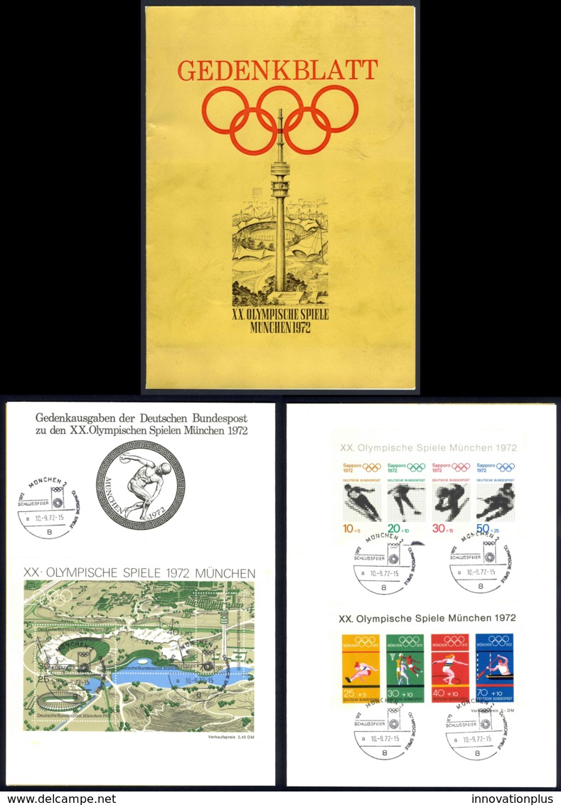 Germany Sc# B485-B490 Used In Folder 1972 Munich Olympics - Used Stamps