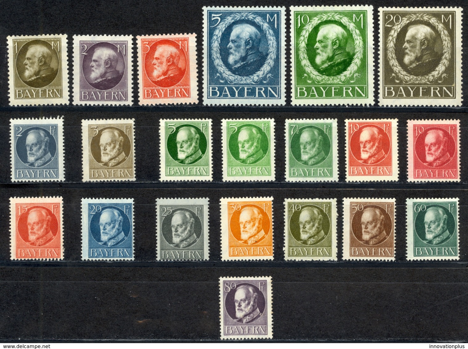 Germany Bavaria Sc# 94-114, 96a (no 15pf Carmine) MH 1914-1920 King Ludwig III - Other & Unclassified