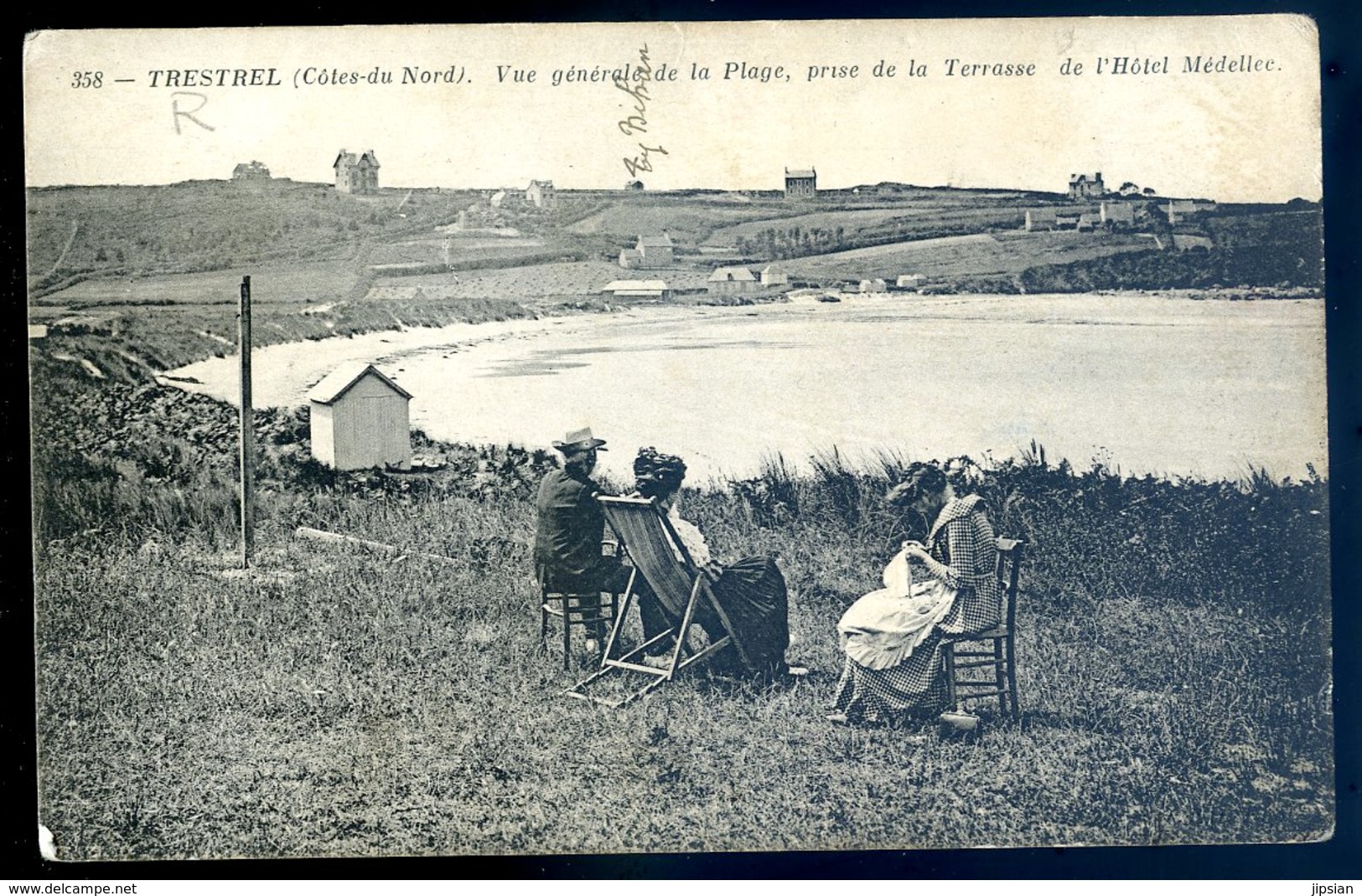 Cpa Du 22   Trestel Vue Générale De La Plage , Prise De La Terrasse De L' Hôtel Médellec LZ8 - Penvénan