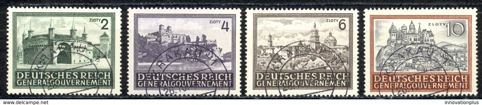 Poland Occupation Sc# N100-N103 Used 1943-1944 Scenes - Gouvernement Général