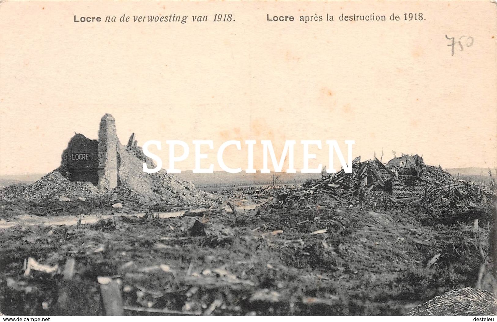 Locre Na De Verwoesting Van 1918 - Loker - Heuvelland