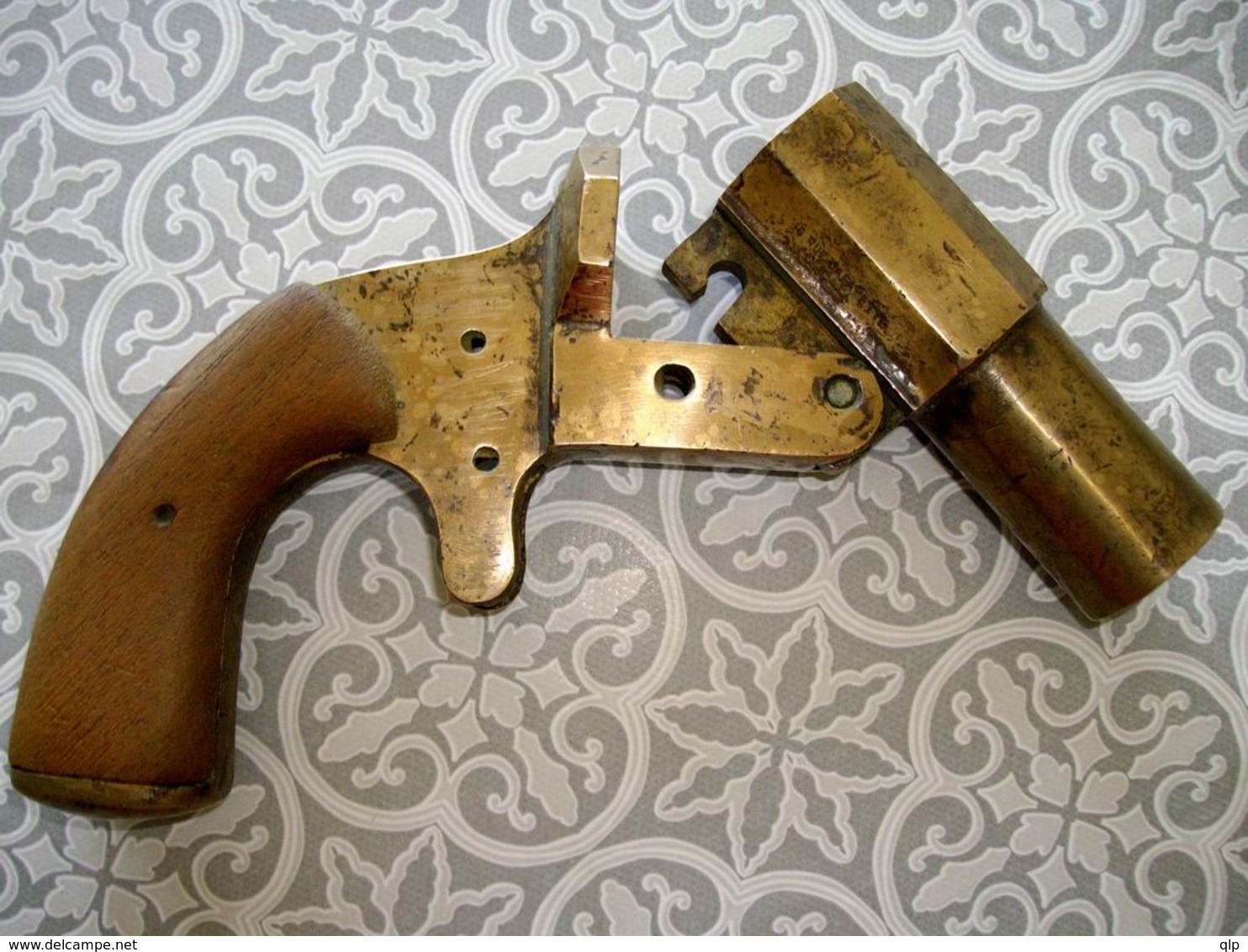 Ancien Pistolet Lance Fusée WW1 Français En Bronze état De Fouilles - 1914-18