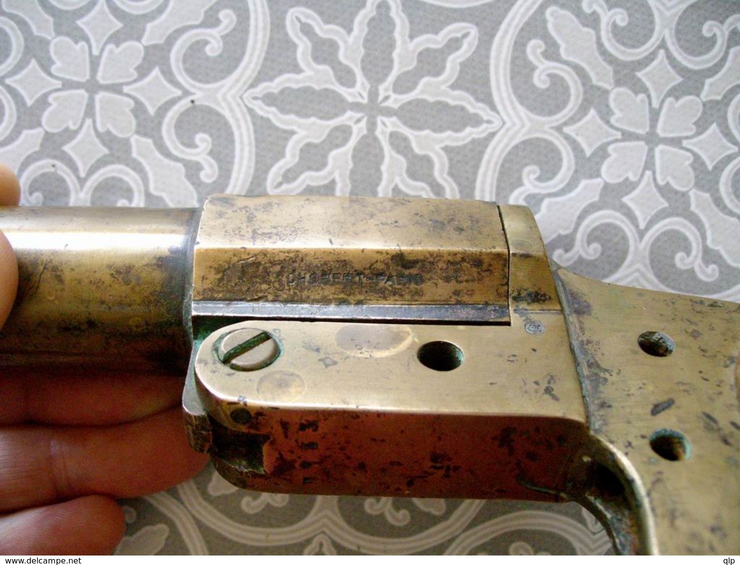 Ancien Pistolet Lance Fusée WW1 Français en bronze état de fouilles