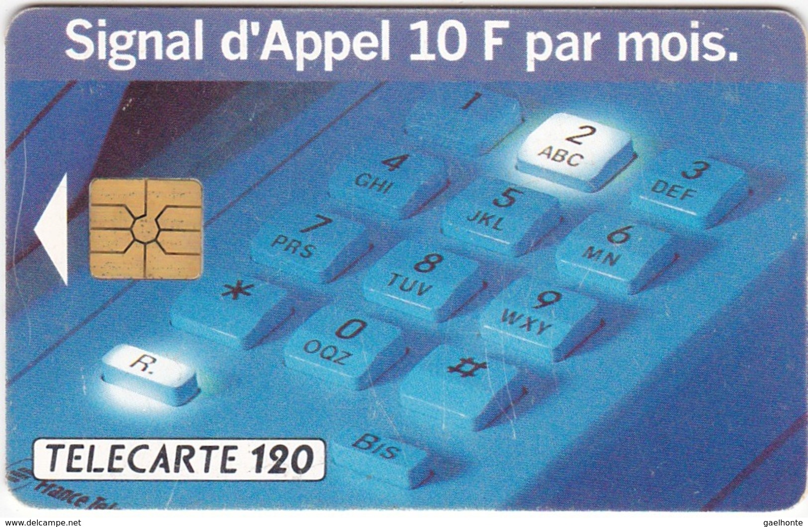 TC067 TÉLÉCARTE 120 - PUBLICITÉ POUR L'OPTION "SIGNAL D'APPEL 10F PAR MOIS" - CLAVIER TÉLÉPHONIQUE - Telekom-Betreiber