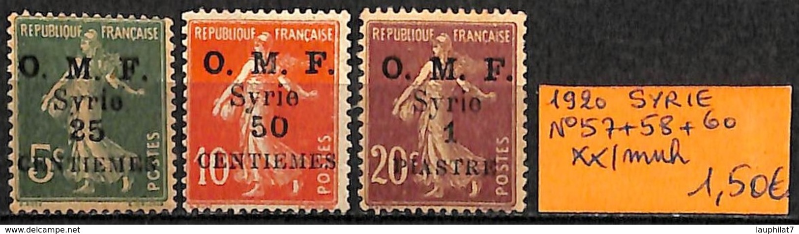 [837548]TB//**/Mnh-France (colonies) Syrie 1920 - N° 57+58+60 - Unused Stamps