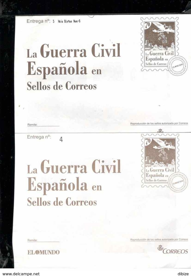 España. La Guerra Civil Española. 10 Entregas Sellos De Correos. El Mundo.Entre Los N° 2 Y 15. Reproduccion - Essais & Réimpressions