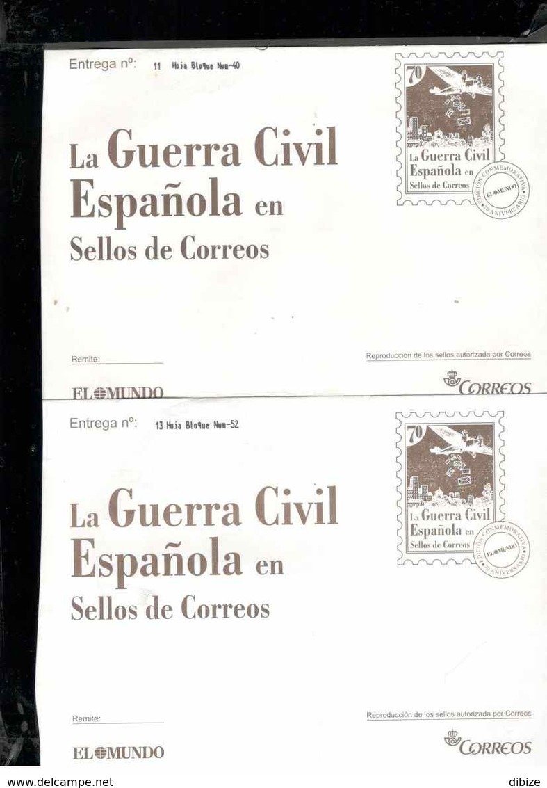 España. La Guerra Civil Española. 10 Entregas Sellos De Correos. El Mundo.Entre Los N° 2 Y 15. Reproduccion - Proeven & Herdrukken