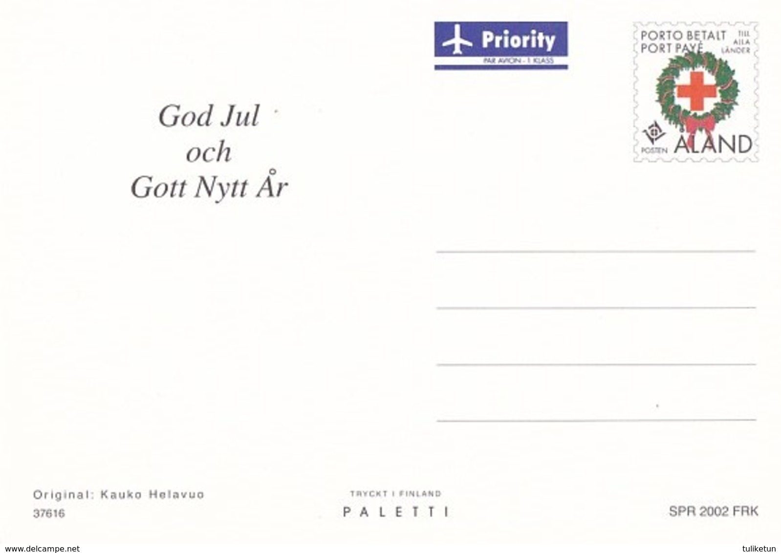 Postal Stationery - Book - Eyeglasses - Apples - Red Cross 2002 - Suomi Finland - Åland - Postage Paid - Enteros Postales