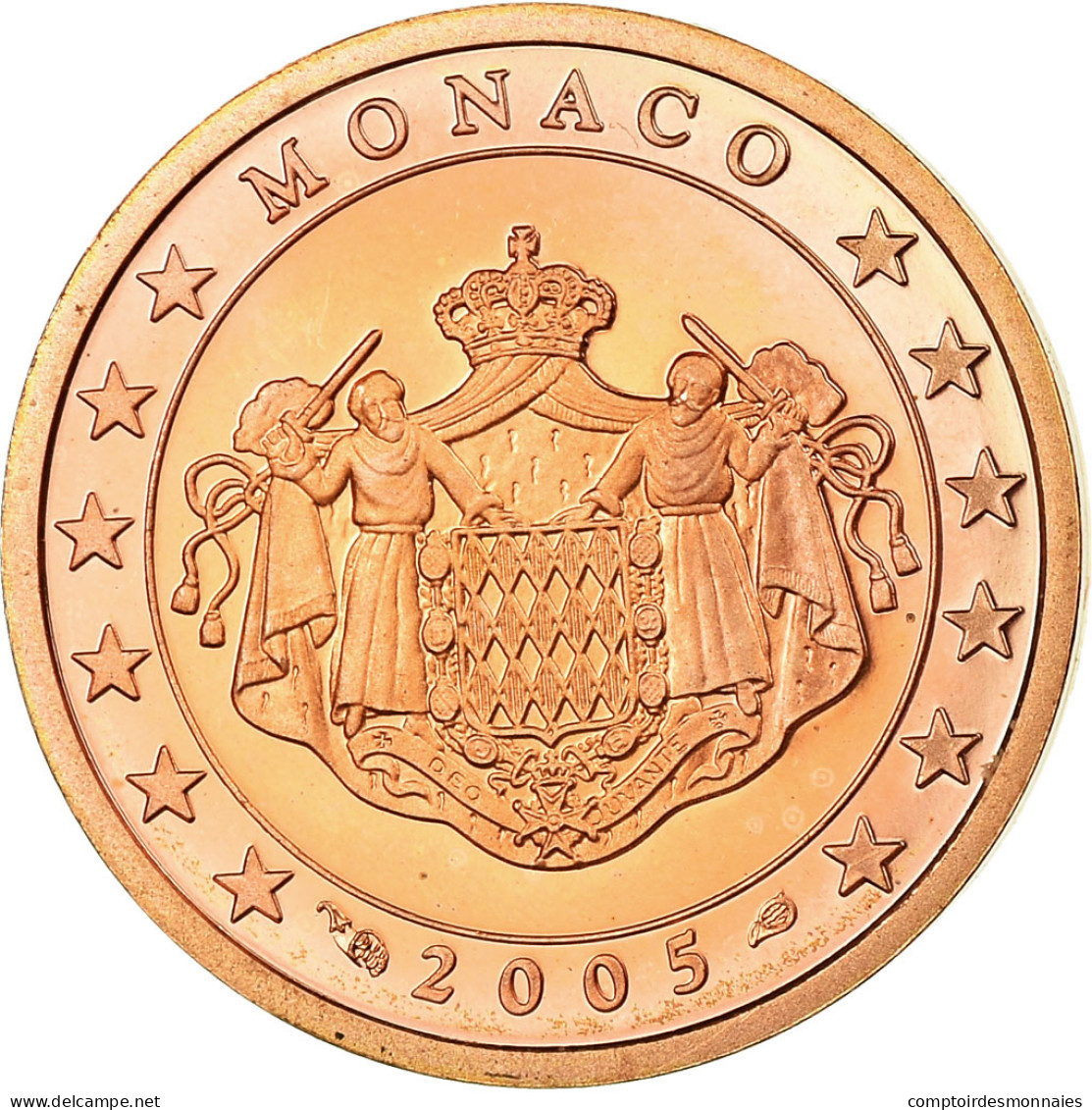 Monaco, 2 Euro Cent, 2005, BE, FDC, Copper Plated Steel, KM:168 - Monaco