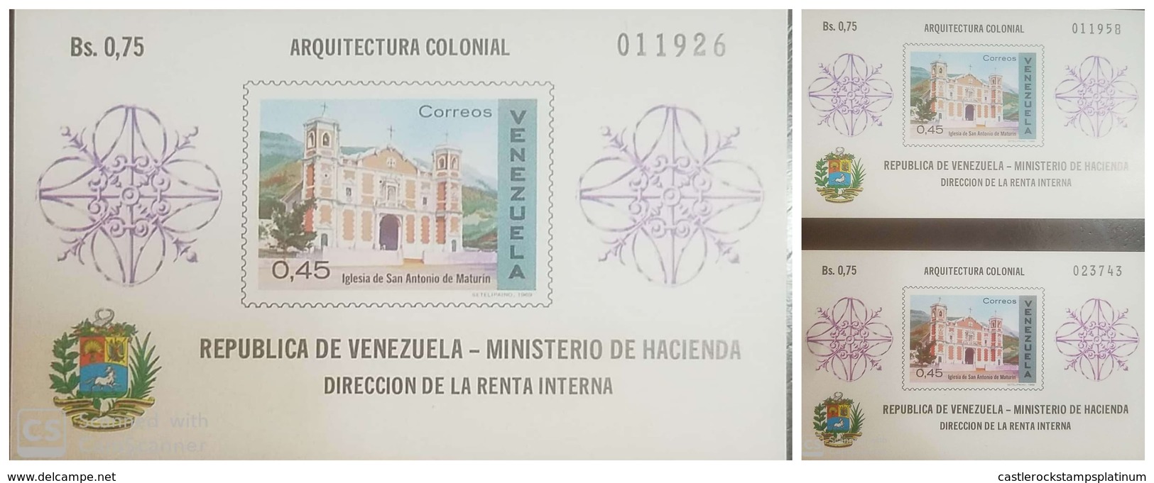 O) 1970 VENEZUELA, COLOR VARIETY, COLONIAL ARCHITECTURE, - ST ANTHONY'S MATURIN SC 960 SOLD FOR 75c, MNH - Venezuela