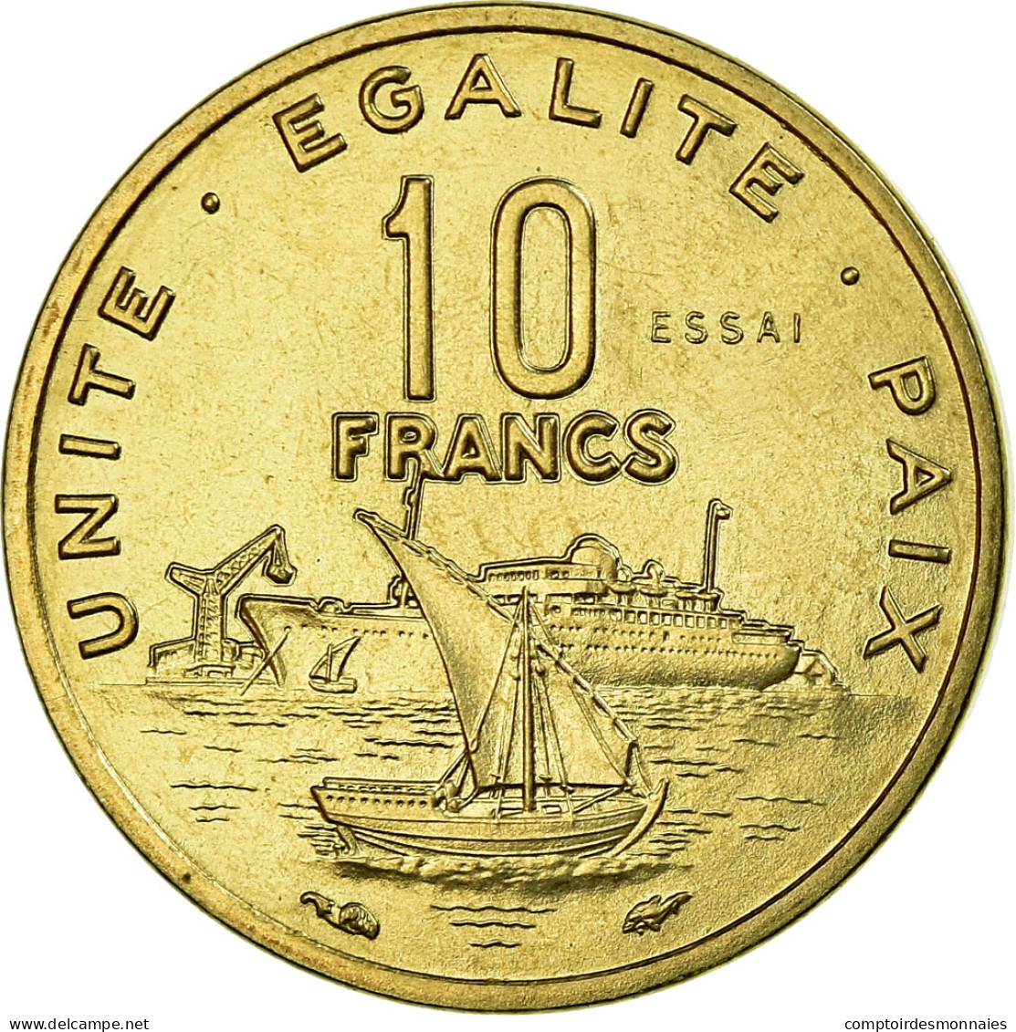 Monnaie, Djibouti, 10 Francs, 1977, ESSAI, SUP+, Bronze-Aluminium, KM:E4 - Gibuti