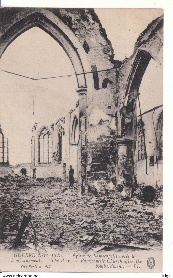 Ramscapelle (1914-1915) - Église Après Le Bombardement - Nieuwpoort