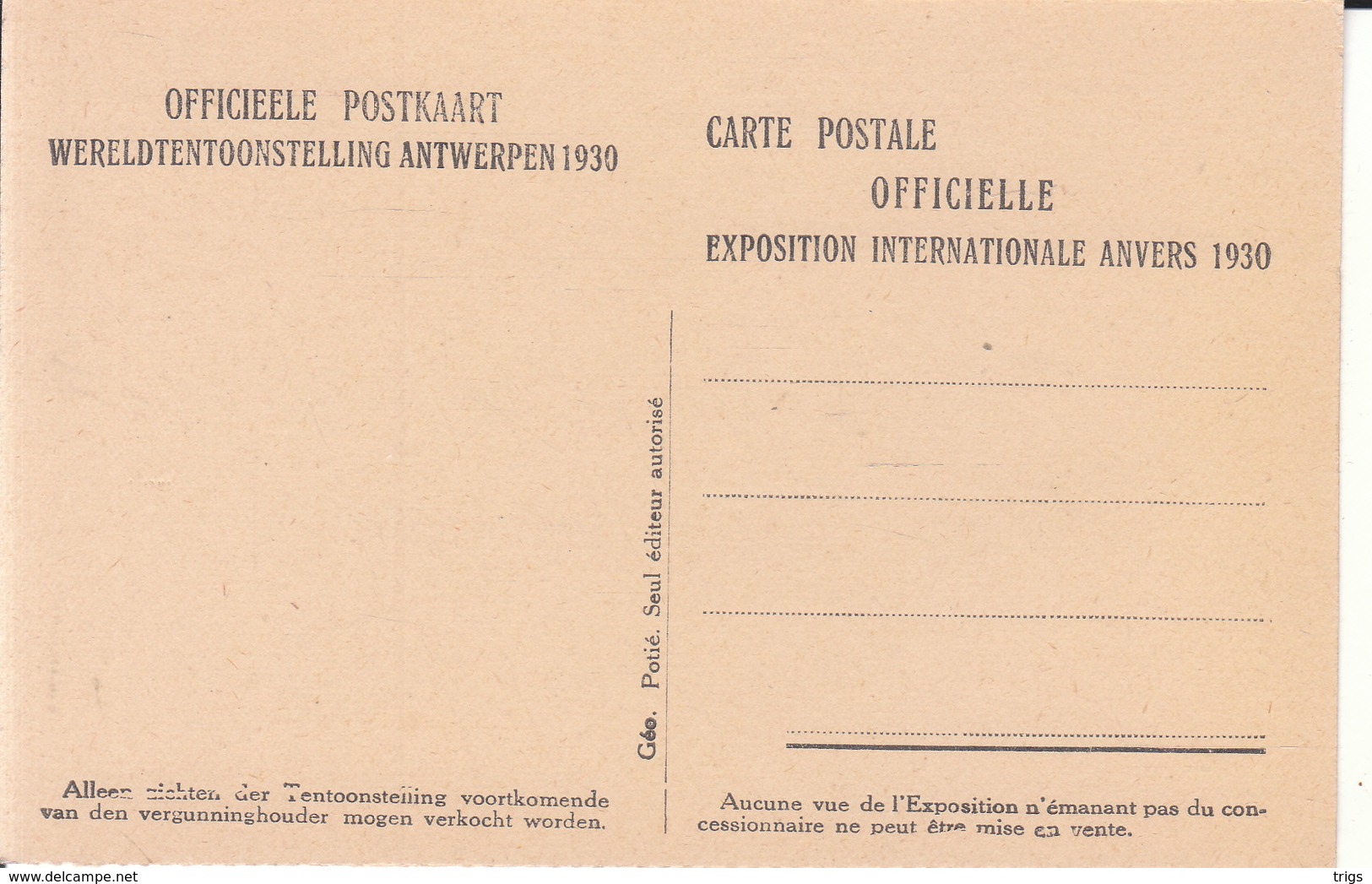 Antwerpen (Wereldtentoonstelling Van 1930) - Koloniënlaan - Antwerpen