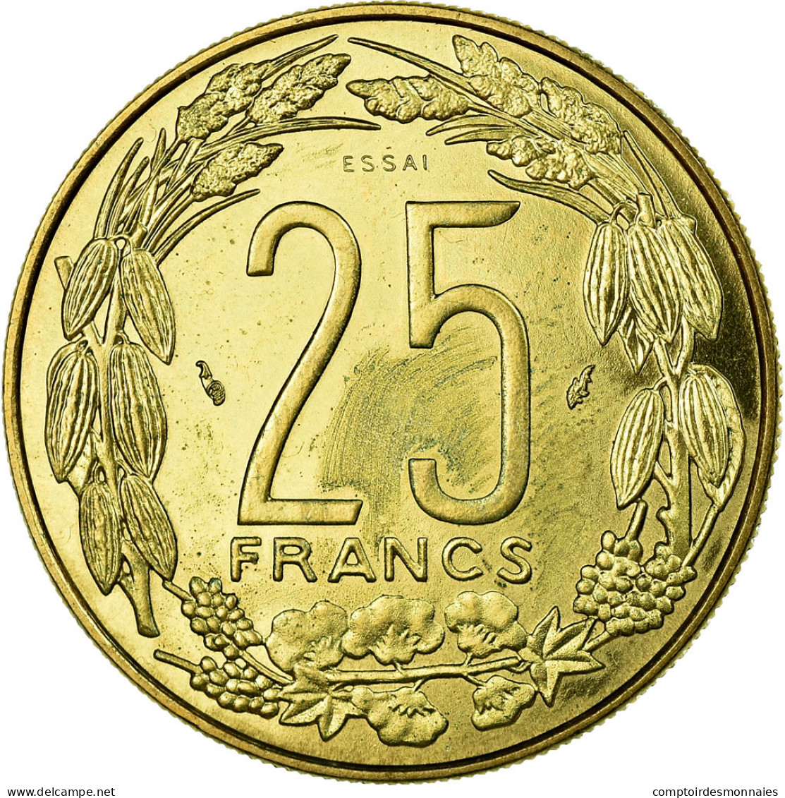 Monnaie, États De L'Afrique Centrale, 25 Francs, 1975, Paris, ESSAI, SUP+ - Kameroen