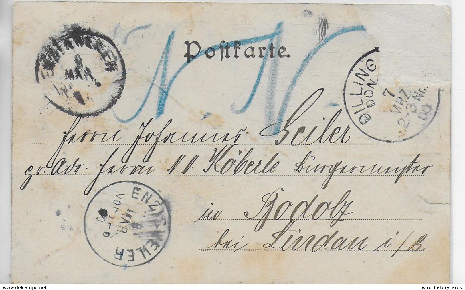 AK 0306  Gruss Aus Dillingen - Partie Im Park / Verlag Behringer Um 1900 - Dillingen