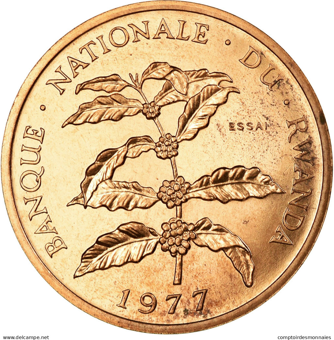 Monnaie, Rwanda, 5 Francs, 1977, Paris, ESSAI, SPL, Bronze, KM:E5 - Rwanda