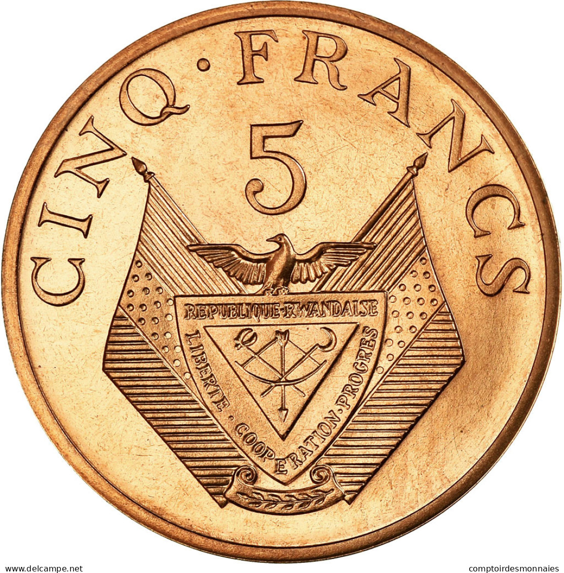 Monnaie, Rwanda, 5 Francs, 1977, Paris, ESSAI, SPL, Bronze, KM:E5 - Rwanda