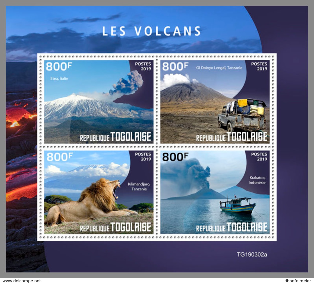 TOGO 2019 MNH Volcanoes Vulkane Volcans M/S - OFFICIAL ISSUE - DH1933 - Volcanos