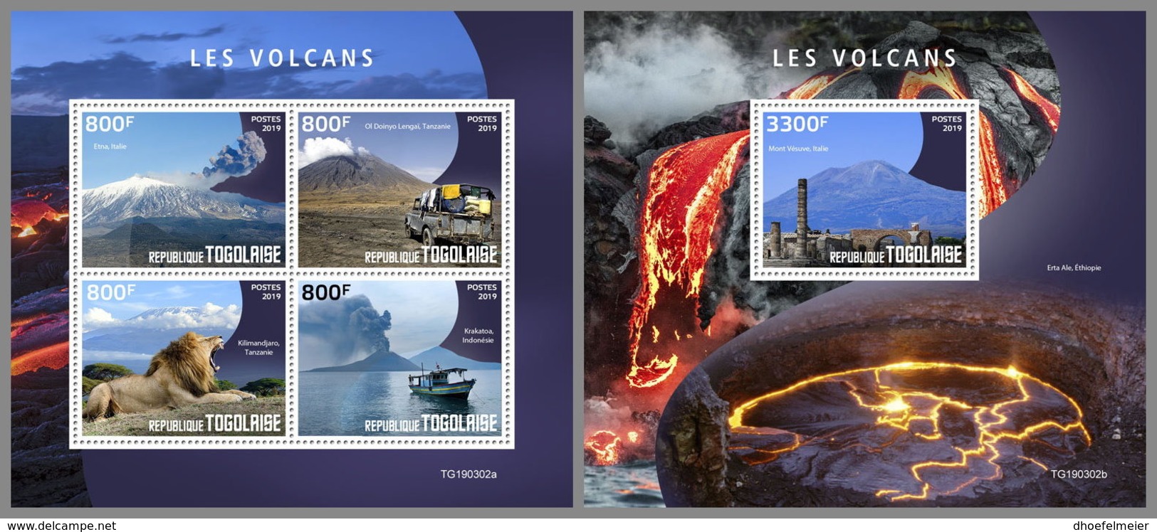 TOGO 2019 MNH Volcanoes Vulkane Volcans M/S+S/S - IMPERFORATED - DH1933 - Volcanos