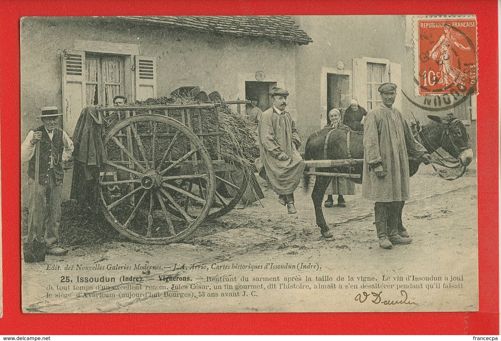 36-183 - INDRE - ISSOUDUN - Vignerons Rentrant Du Sarment Après La Taille De La Vigne - Issoudun