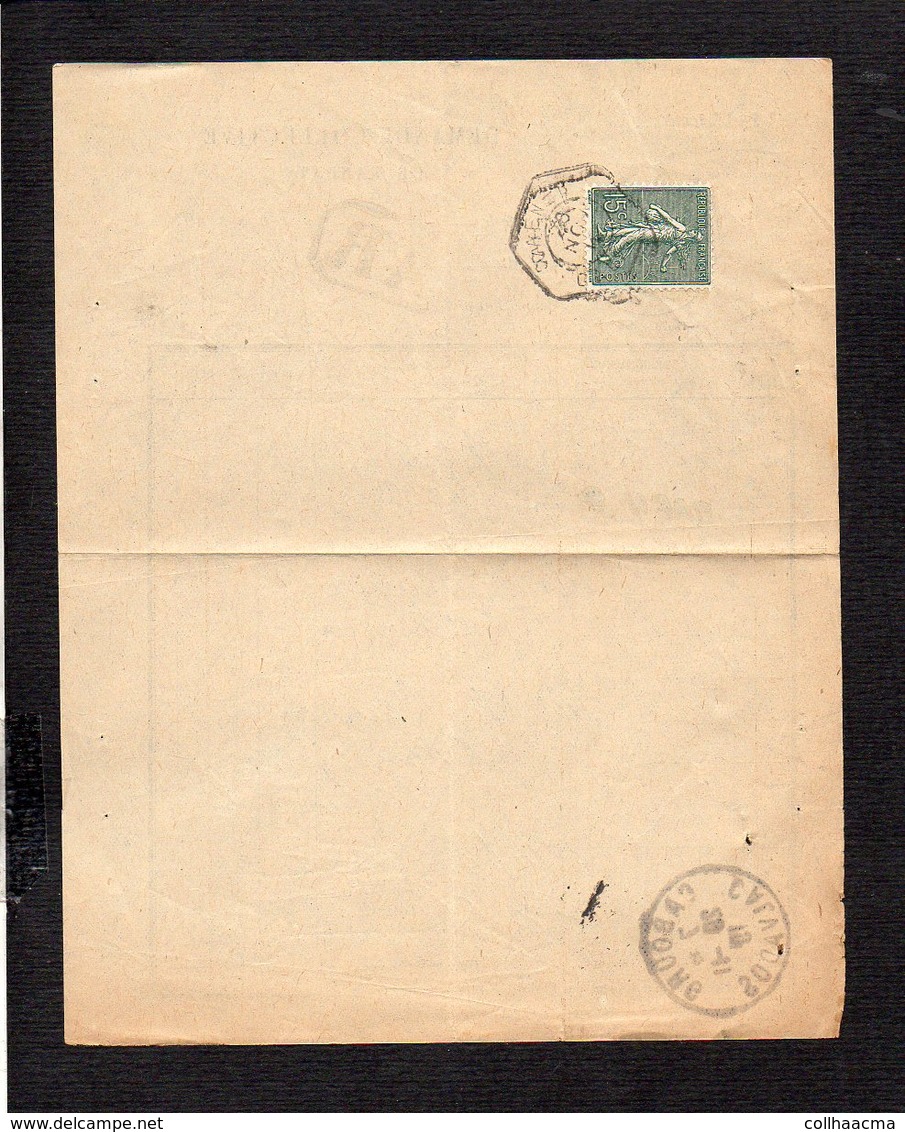 1919 Demande Collective De Mandats / CAD Recette Auxiliaire Urbaine Caen B Sur Semeuse Pour Cabourg En A.R. - Cachets Manuels