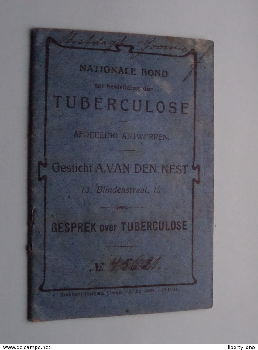 TUBERCULOSE Gesticht A. VAN DEN NEST (Blindenstraat) Gesprek Over TBC ( Mestdagh N° 45621 ) > ( Details Zie Foto ) ! - Non Classés