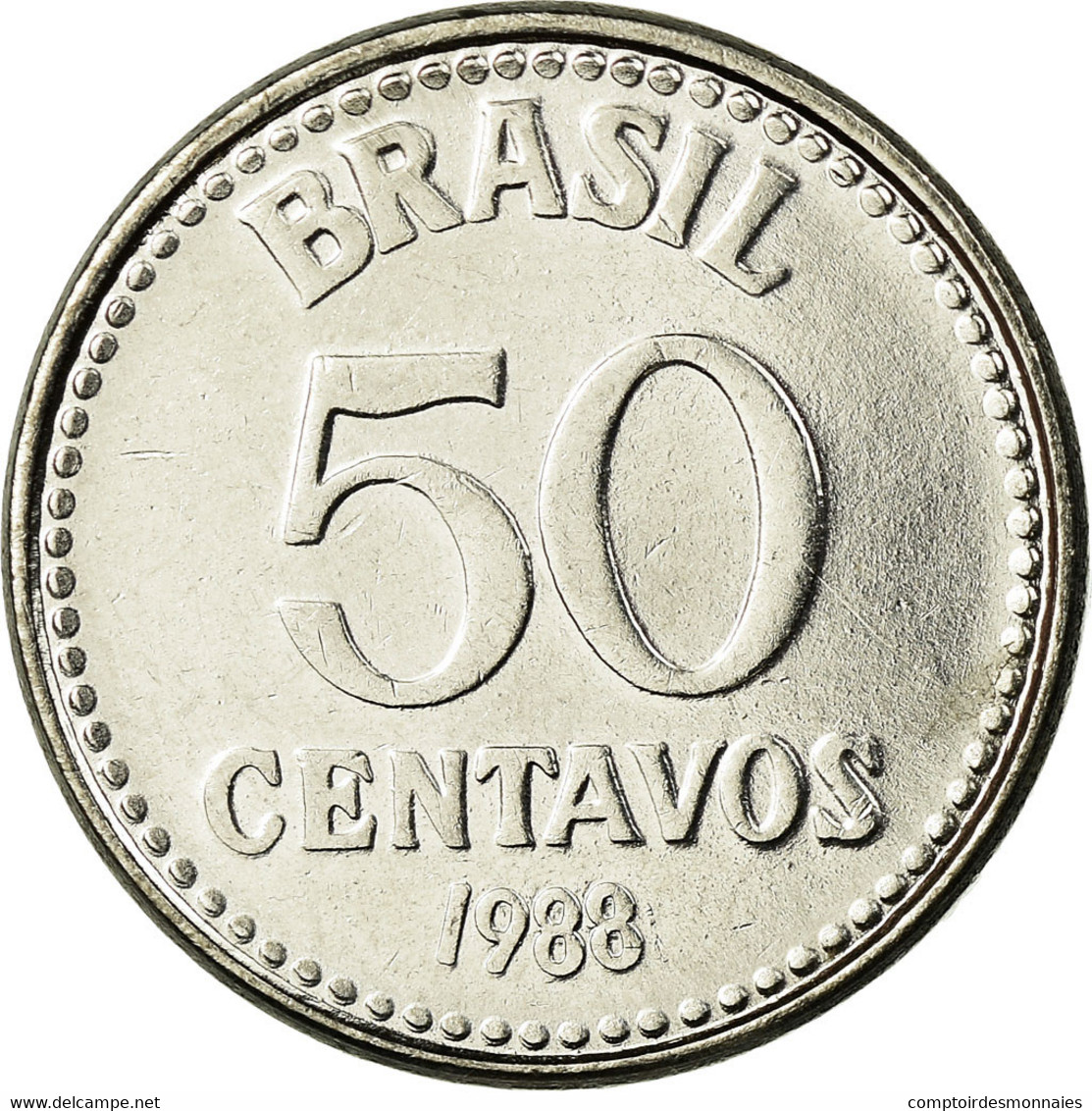 Monnaie, Brésil, 50 Centavos, 1988, SPL, Stainless Steel, KM:604 - Brésil