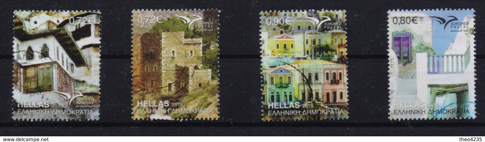 GREECE STAMPS 2018 MEDITERANEAN TRADITIONAL HOUSES(3pcs)-  20/7/18-USED-COMPLETE SET - Usati