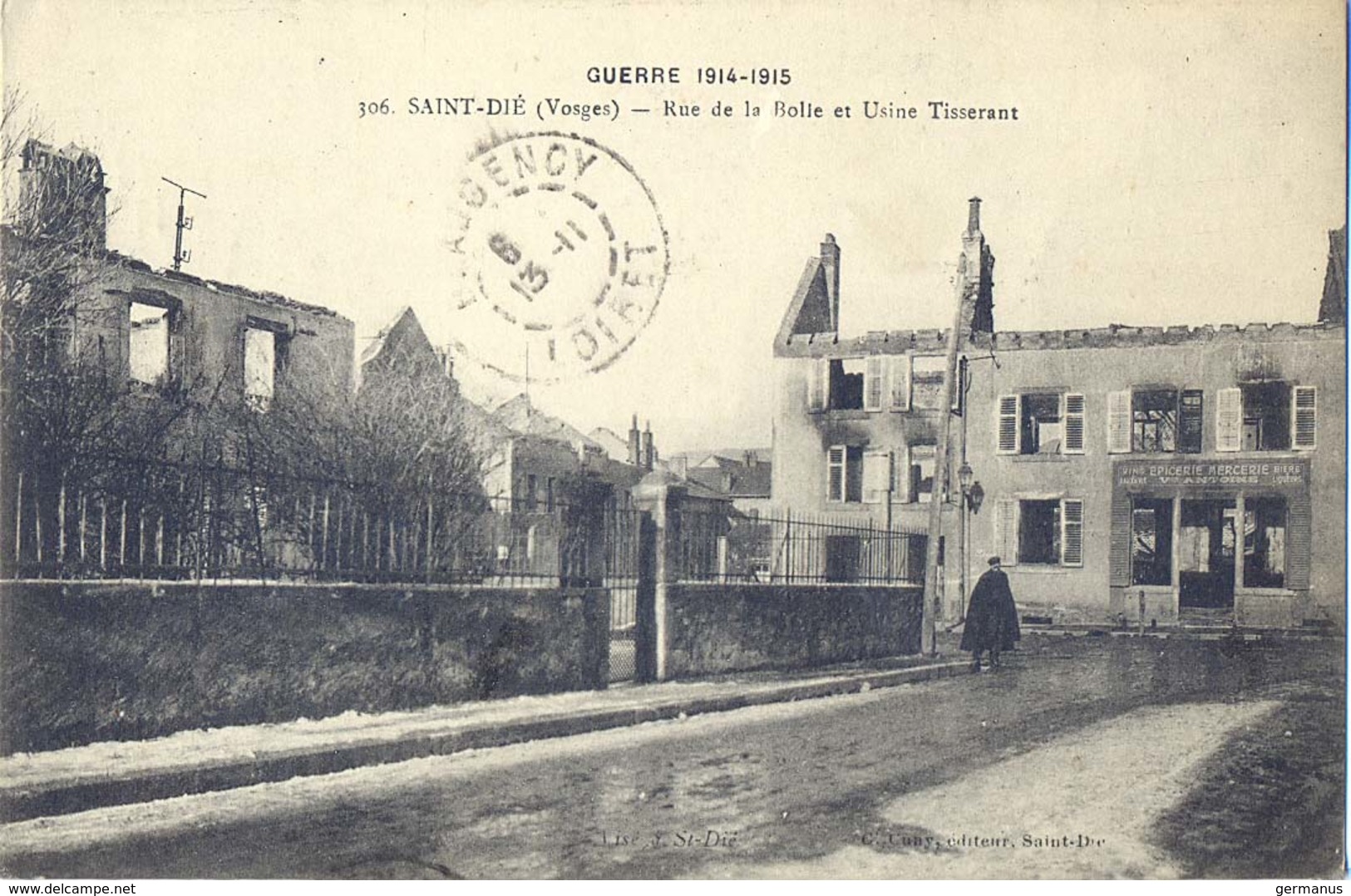 GUERRE 14-18 DEPOT 43e RÉGt TERR. D'INF. Manuscrit  : 27ème Compagnie 27ème Escouade TàD EPINAL-R.P. VOSGES Du 11-11-15 - WW I