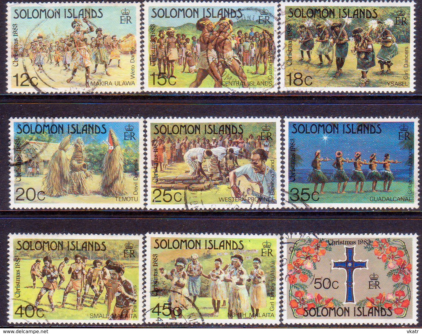 SOLOMON ISLANDS 1983 SG #498-506 Compl.set Used Christmas - Solomon Islands (1978-...)