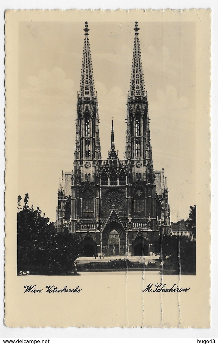 (RECTO / VERSO) WIEN EN 1931 - VOTIVKIRCHE - FORMAT CPA VOYAGEE - Églises