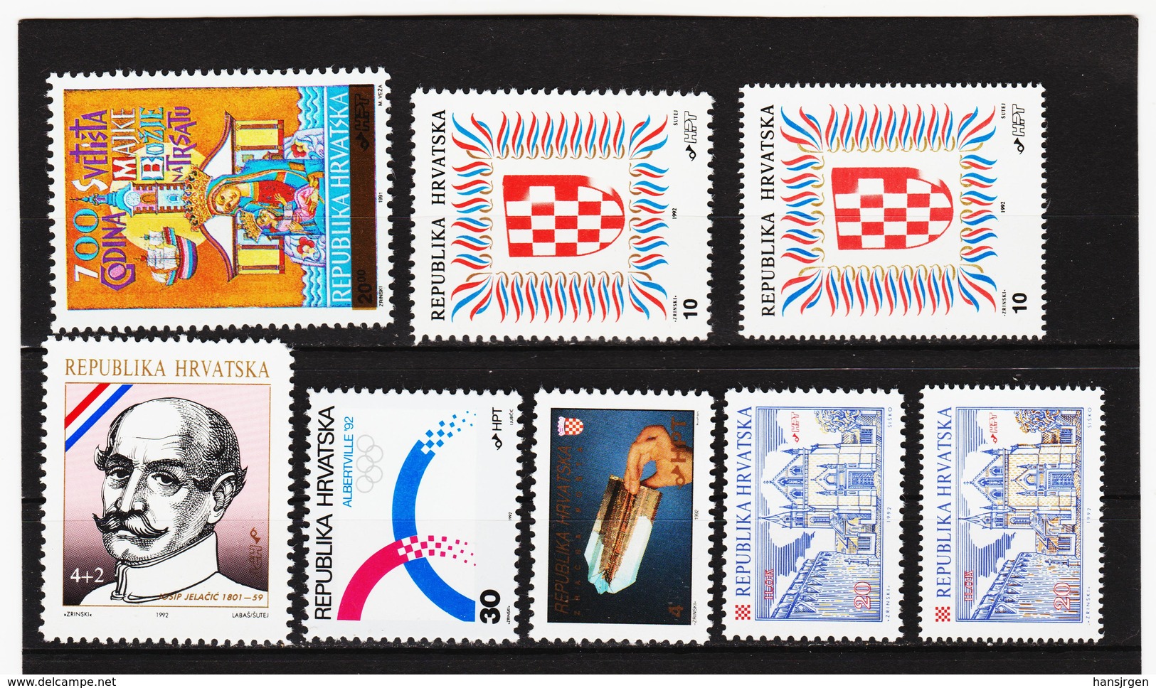 YZO863 KROATIEN - LOT 1992 MICHL 185/90 ** Postfrisch ZÄHNUNG SIEHE ABBILDUNG - Kroatien