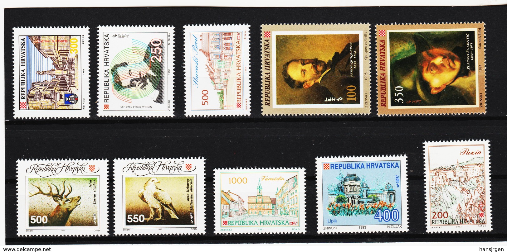 YZO867 KROATIEN - LOT 1993 MICHL 223/32 ** Postfrisch ZÄHNUNG SIEHE ABBILDUNG - Kroatien