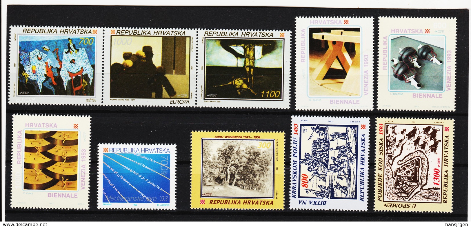 YZO869 KROATIEN - LOT 1993 MICHL 240/49 ** Postfrisch ZÄHNUNG SIEHE ABBILDUNG - Kroatien