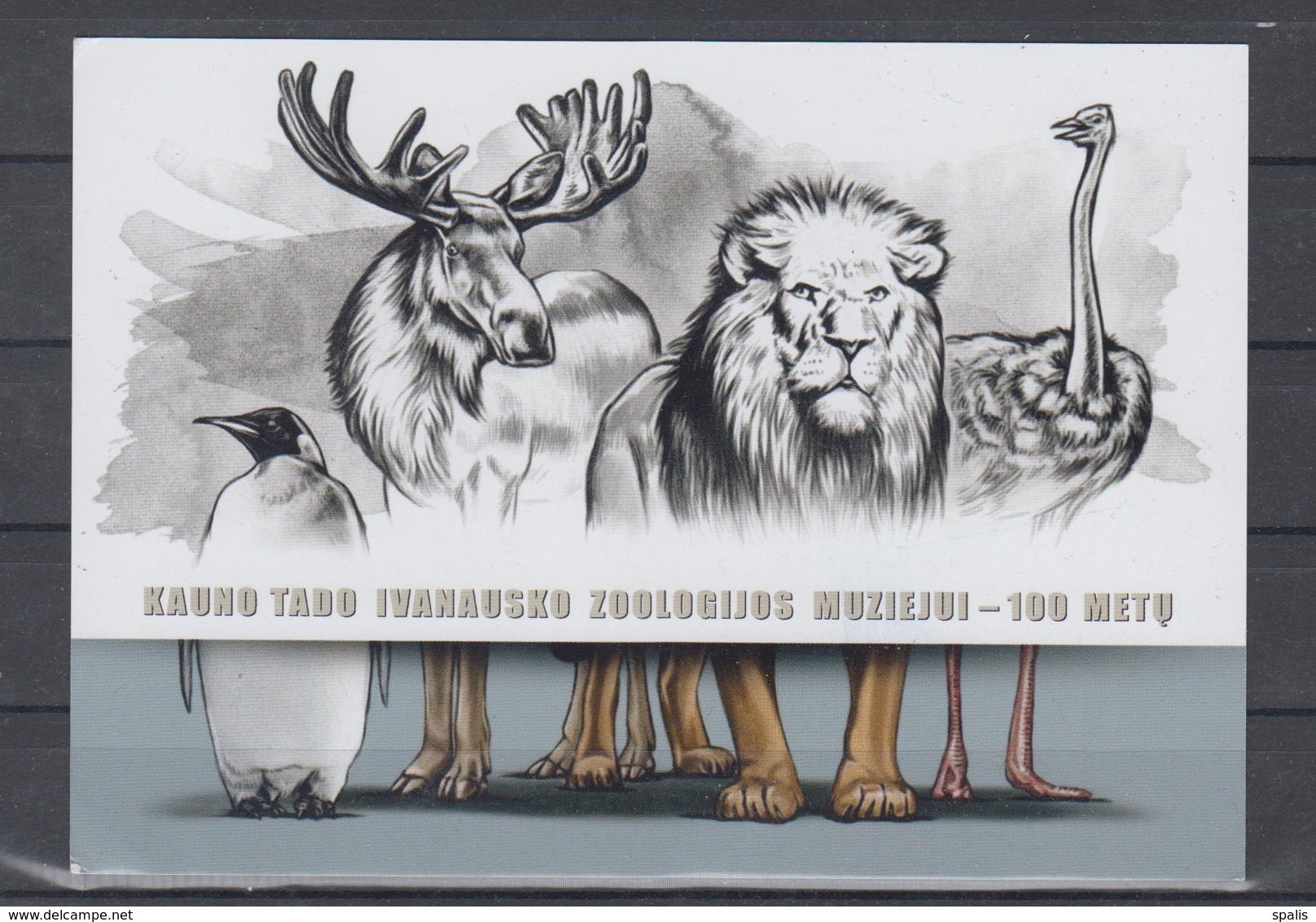 Lithuania 2019 Museum Of Nature Postal Card Mint Lion,emperor Penguin,ostrich - Litouwen