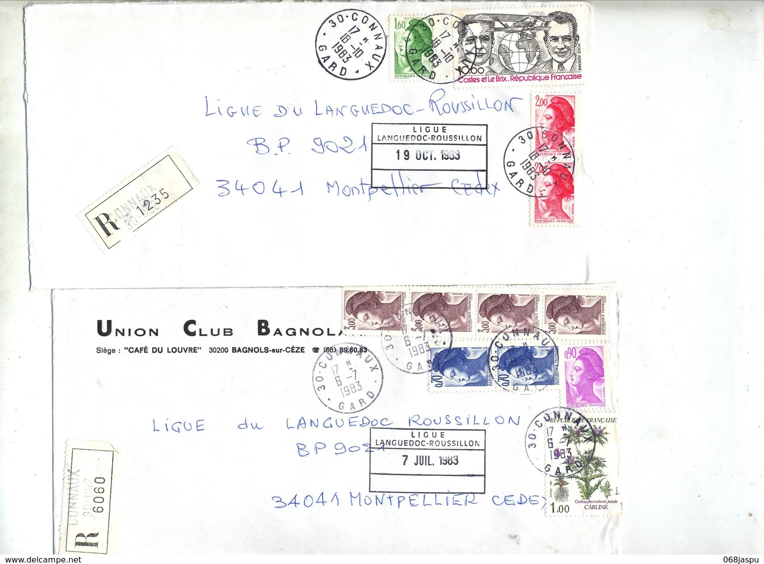Lot 40 Lettre Recommandée Cachet Gard à Voir Entete Club Football - Manual Postmarks