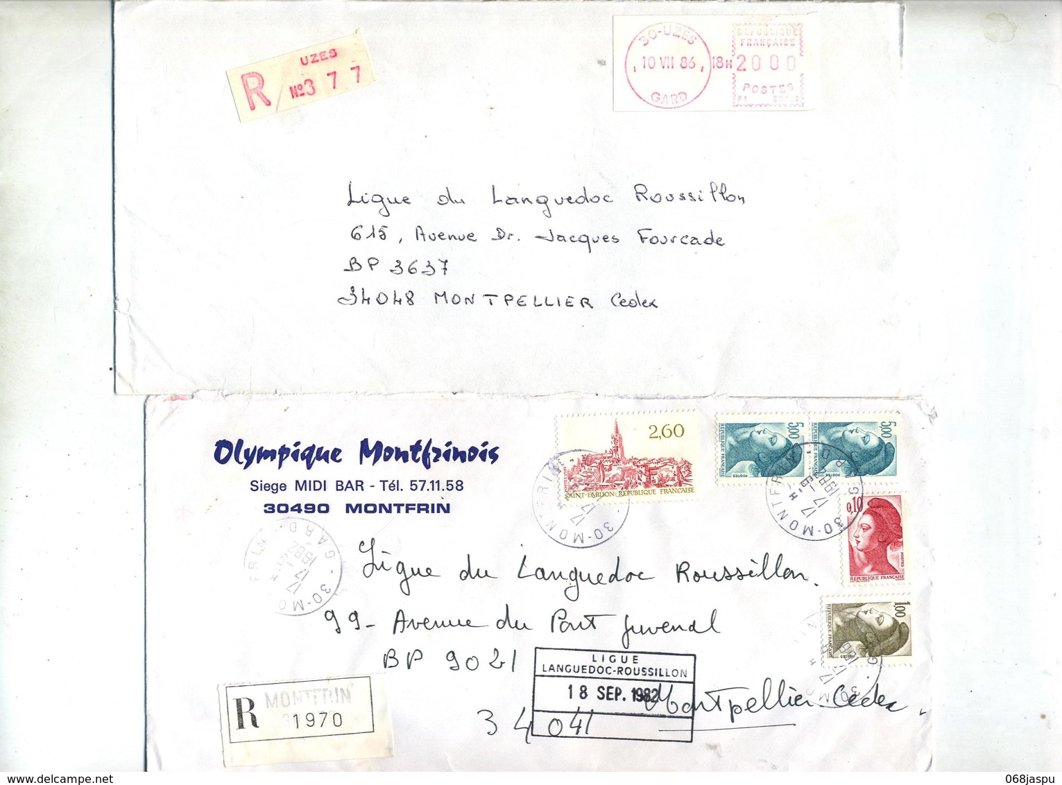 lot 40 lettre recommandée cachet gard à voir entete club football