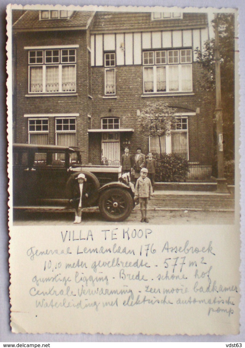 ASSEBROEK Generaal Lemanlaan 176 VILLA Te Koop Oude Auto Jaren 30 - Anime Kinderen - Brugge Bruges Fotokaart - Brugge