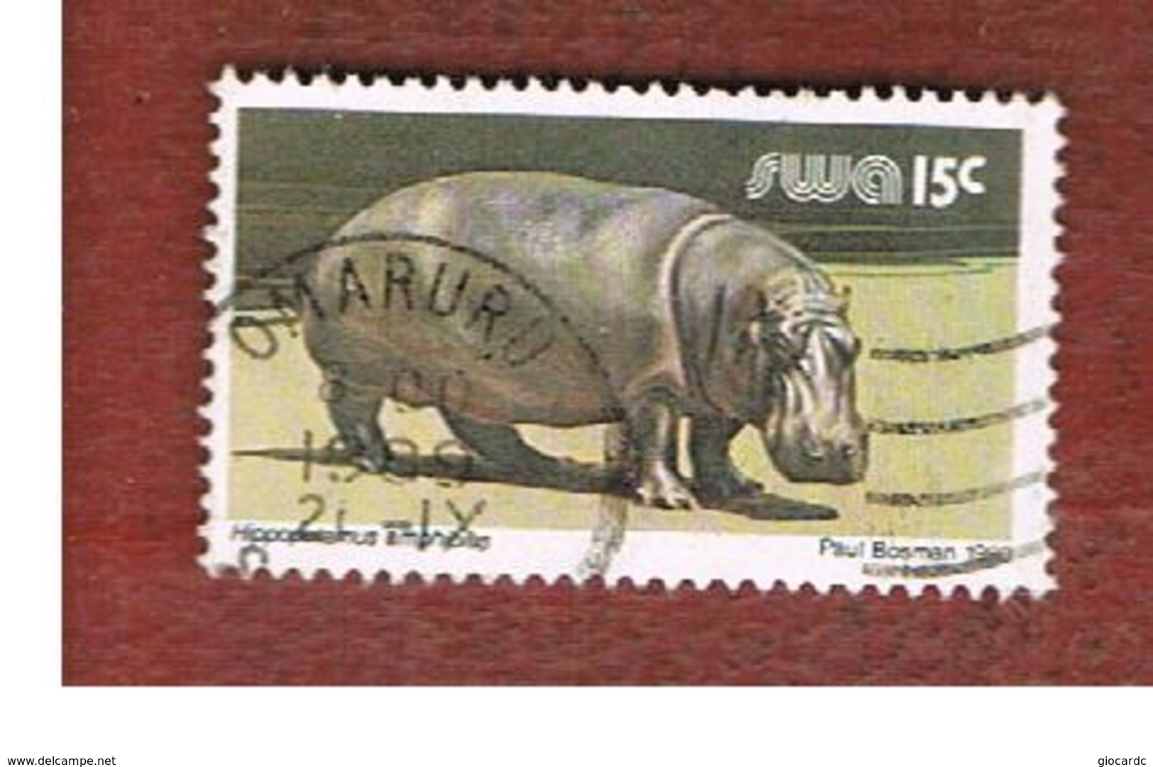 AFRICA SUD OVEST ( SWA -  SOUTH WEST AFRICA) -  SG 359 -  1980 ANIMALS: HYPPOPOTAMUS   - USED ° - Africa Del Sud-Ovest (1923-1990)