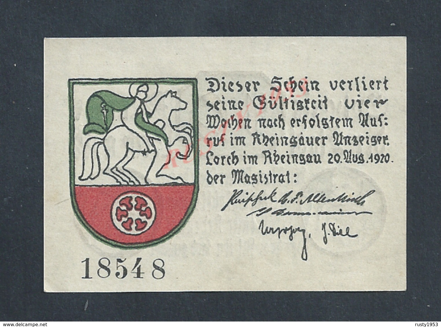 MILITARIA ALLEMAGNE BILLET DE BANQUE DE 1920 : - Bank En Verzekering