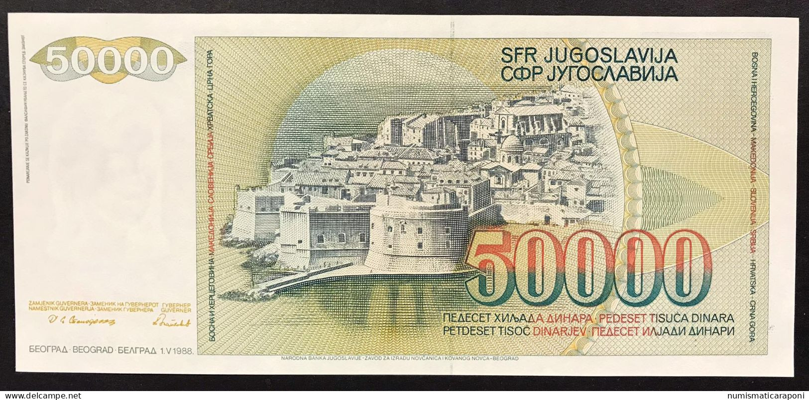 YUGOSLAVIA JUGOSLAVIA  50.000 50000 DINARA 1988  Pick# 96  FDS / UNC Lotto.1200 - Yougoslavie