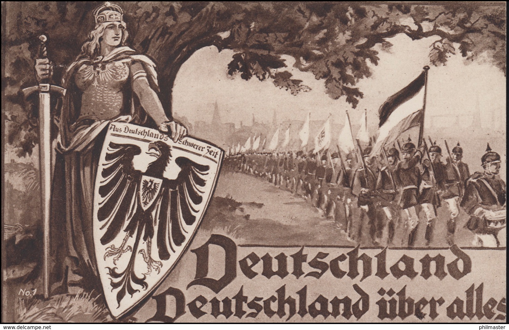 Propaganda-AK Deutschland Deutschland über Alles, Wofa-PK EF BERLIN 2.1.1915 - Partiti Politici & Elezioni