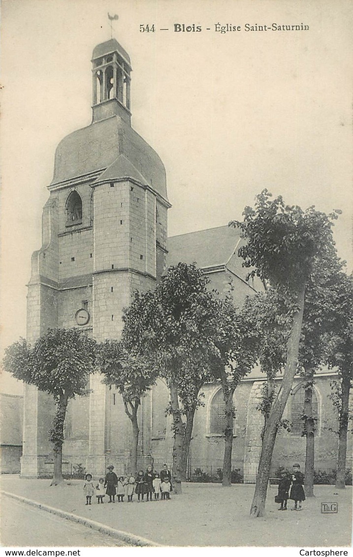 CPA 41 Loir Et Cher Blois Eglise St Saint Saturnin Enfants Ecoliers - Blois