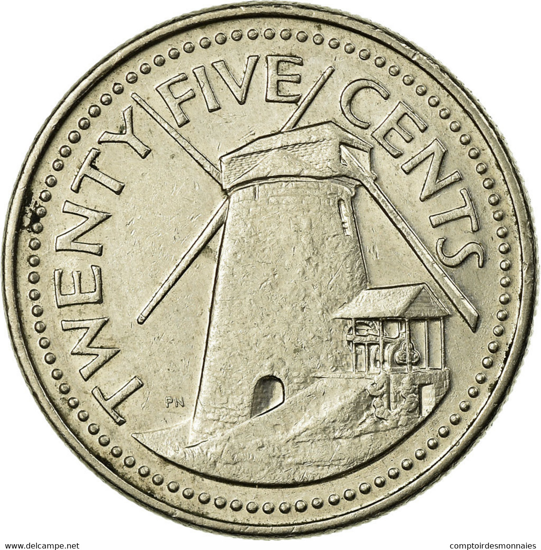 Monnaie, Barbados, 25 Cents, 1990, Franklin Mint, TTB, Copper-nickel, KM:13 - Barbados (Barbuda)