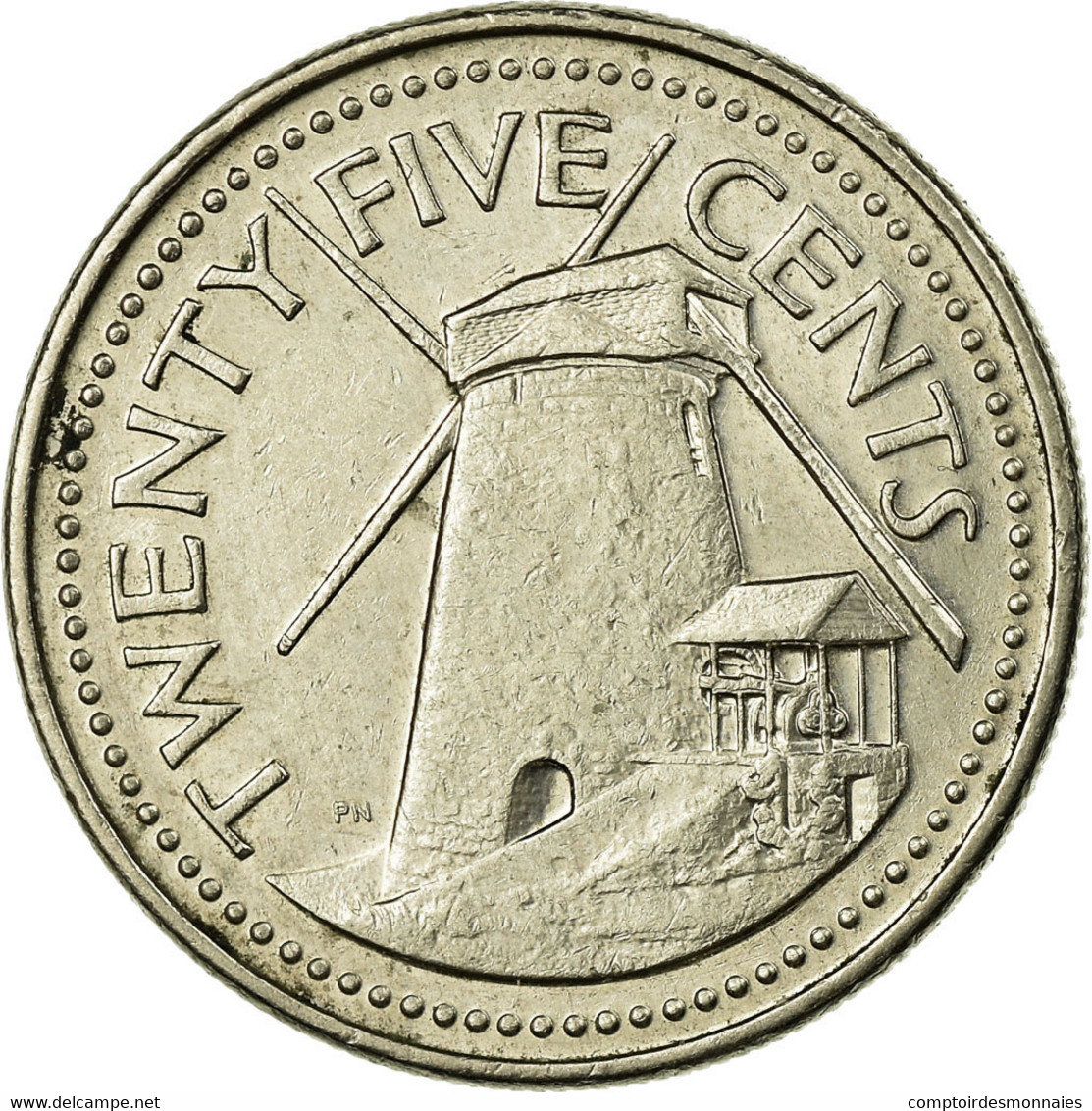 Monnaie, Barbados, 25 Cents, 1990, Franklin Mint, TTB, Copper-nickel, KM:13 - Barbados